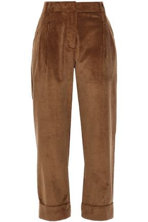 Cropped cotton and cashmere blend corduroy straight-leg pants | BRUNELLO CUCINELLI | Sale up to 70% off | THE OUTNET