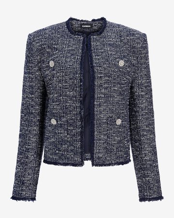 Strong Shoulder Tweed Jacket | Express