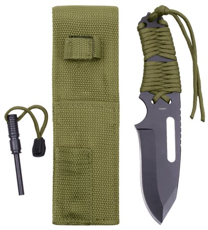 rothco large paracord camping survival knife with fire starter - Google Search