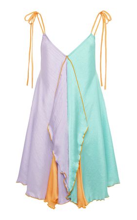 Sage Colorblock Handkerchief Mini Dress By Siedrés | Moda Operandi