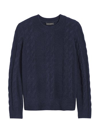 Aire Cable-Knit Sweater | Banana Republic navy