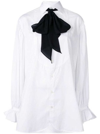 Polo Ralph Lauren necktie buttoned shirt - White