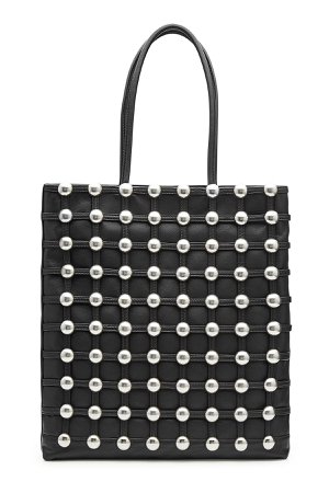 Embellished Leather Tote Gr. One Size