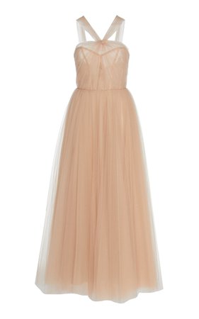 Halter Fit-And-Flare Tulle Gown by Monique Lhuillier | Moda Operandi