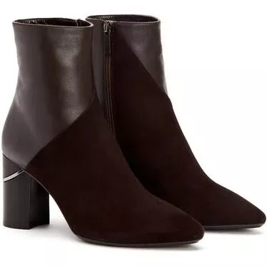 Aquatalia Women's Palma Leather & Suede Ankle Boots - Espresso - Size 8.5