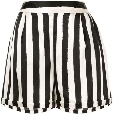 LELLOUE tailored silk striped shorts