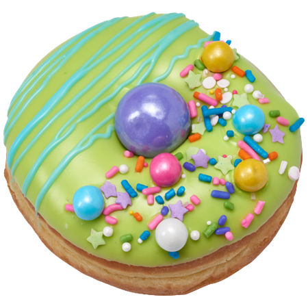 green icing covered donut