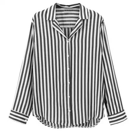 DuangDuang-Women Ladies Striped Long Sleeve Button Work Office Blouse Top Tee Shirt: Buy Online at Best Prices in Pakistan | Daraz.pk