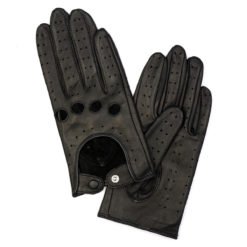 Harssidanzar Womens Luxury Italian Lambskin Leather Driving Gloves Unlined Black Touchscreen(2.0) | Harssidanzar