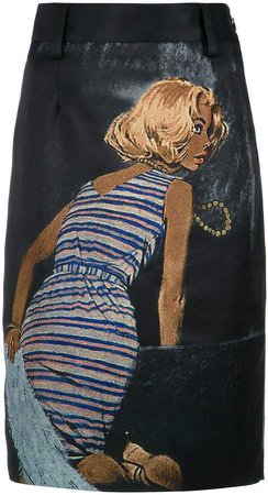 painted midi skirt