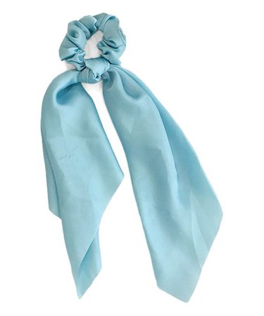 blue bow accent ribbon scrunchie