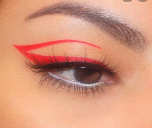 Red graphic eyeliner