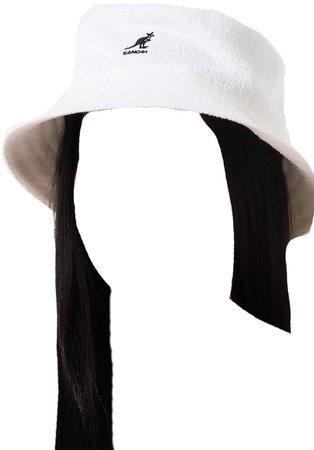 White Bucket Hat Hair