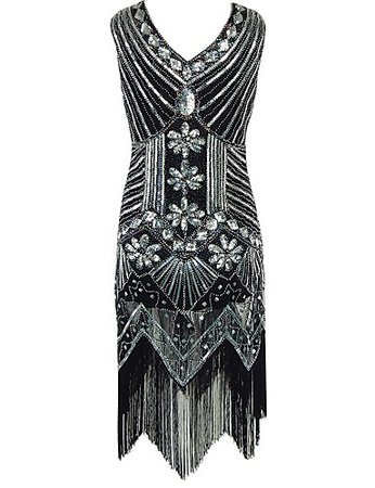 The Great Gatsby Charleston Vintage 1920s Flapper Dress Cocktail Dress Ball Gown Women's Sequins Tassel Costume Black / Golden / Golden+Black Vintage Cosplay Sequin Party Homecoming Prom Sleeveless 6419856 2019 – $26.99