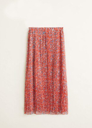 Printed pleated skirt - Women | Mango USA