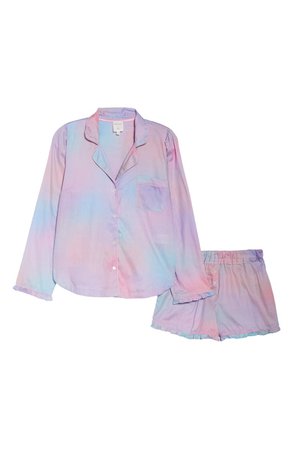 REVERIE Women's Marilyn Tie Dye Short Pajamas lilac