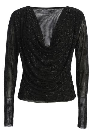 JLUXLABEL HOLIDAY BLACK DELANIE RUCHED TOP