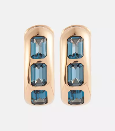 Iconica 18 Kt Rose Gold Earrings With Blue Topaz in Blue - Pomellato | Mytheresa