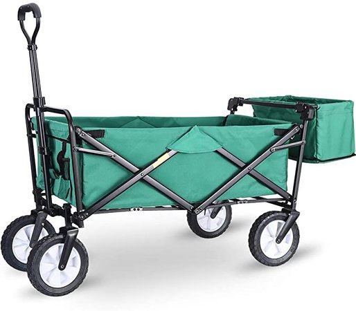 Amazon.com : WHITSUNDAY Collapsible Folding Garden Outdoor Park Utility Wagon Picnic Camping Cart with Replaceable Cover (Compact Size 5" Wheels, Grey) : Garden & Outdoor