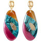 Amazon.com: FAMARINE Geometric Drop Earrings, Long Square Marble Acrylic Dangle Earrings for Women, Green: Jewelry