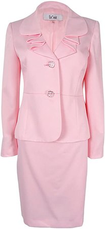 Amazon.com: Le Suit Women's 2 Button Sateen Skirt Suit: Clothing