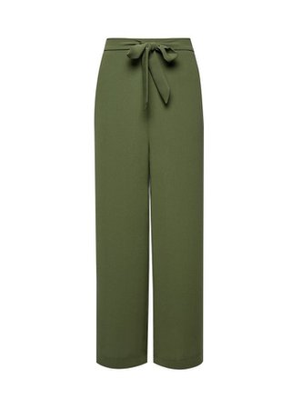 **Tall Khaki Cropped Palazzo Trousers | Dorothy Perkins green