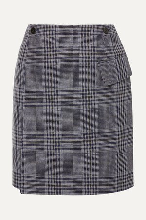 ACNE STUDIOS Ivonne checked cotton-blend wrap mini skirt