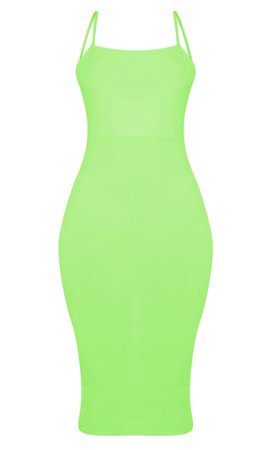 Neon Green MIDI Dress