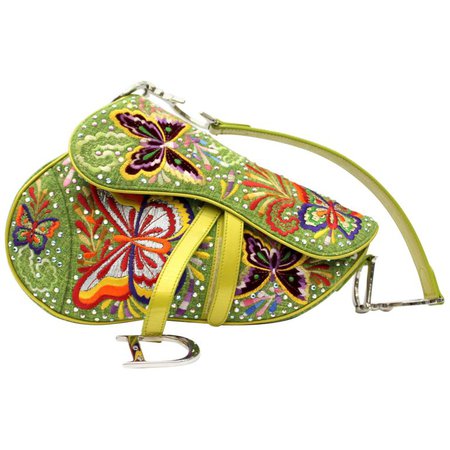 Dior Saddle Vintage Bag Limited Edition Butterfly For Sale at 1stdibs
