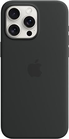 Amazon.com: Apple iPhone 15 Pro Max Silicone Case with MagSafe - Black ​​​​​​​ : Cell Phones & Accessories
