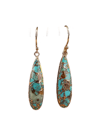 turquoise teal gold earrings jewelry