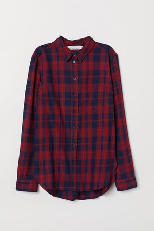 Plaid Shirt - Burgundy/checked - Ladies | H&M US