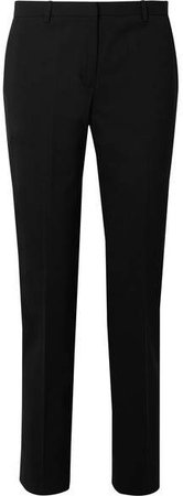 Wool-blend Straight-leg Pants - Black