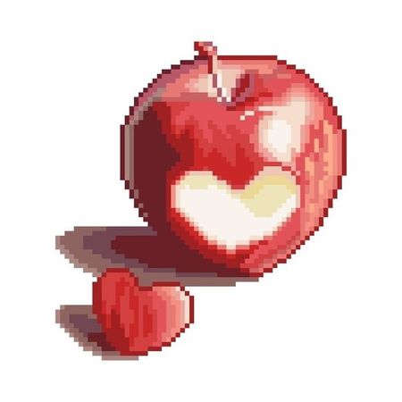 pixel heart apple