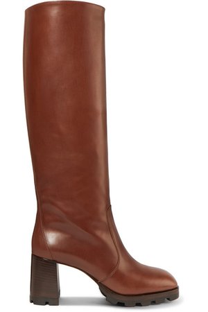 Prada | 80 leather knee boots | NET-A-PORTER.COM