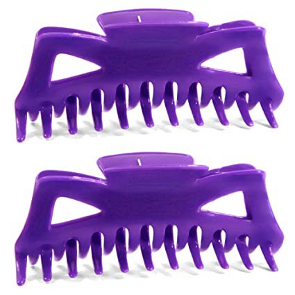 Amazon.com : Hair Claw Clips 2pcs Jumbo Extra-Large Size 5.5" Plastic Butterfly Clamps Choose Color (Purple) : Beauty