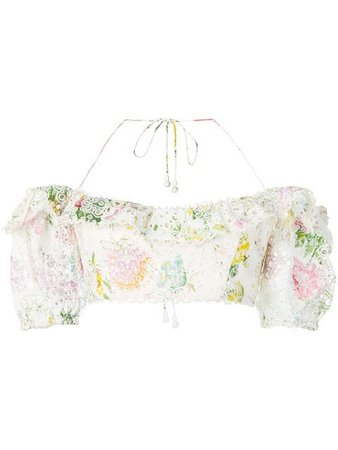 Zimmermann floral print cropped top $348 - Buy Online SS19 - Quick Shipping, Price