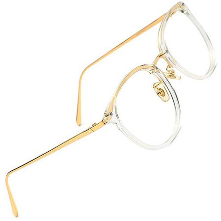 Amazon.com: TIJN Blue Light Block Glasses|Round Optical Eyewear Non-prescription Eyeglasses Frame for Women: Clothing