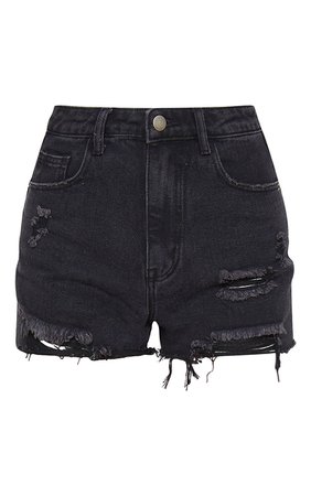 PLT Light Blue Wash Ripped Denim Shorts | PrettyLittleThing USA