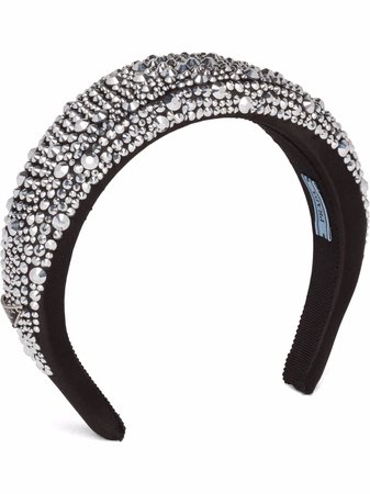 Shop Prada stud-embellished headband with Express Delivery - FARFETCH