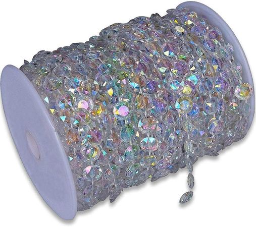 SKY CANDYBAR 99FT DIY Garland Diamond Acrylic Crystal Beads Strand Shimmer Wedding Decorations Party Decoration Crafting Projects Iridescent : Amazon.com.au: Toys & Games