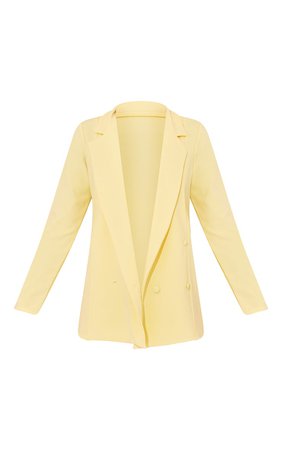 Yellow Double Breasted Boxy Fit Blazer | PrettyLittleThing USA
