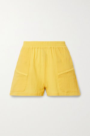 Saffron Prim crinkled cotton-gauze shorts | Paradised | NET-A-PORTER