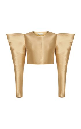 Puff Sleeves Gold Jacket By Kalmanovich | Moda Operandi