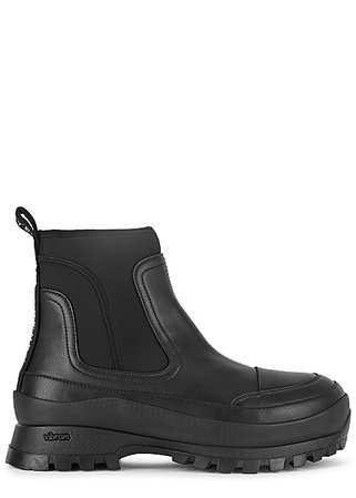 Stella McCartney Utility 40 black faux leather ankle boots - Harvey Nichols