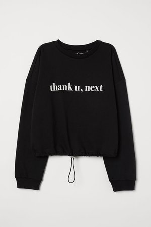 Drawstring Sweatshirt - Black/Ariana Grande - | H&M US