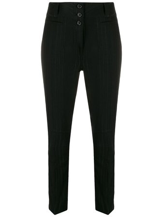 Black Ann Demeulemeester Striped Slim Fit Trousers | Farfetch.com