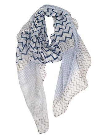 GERINLY Soft Stylish Shawl Wrap: Wave Stripe Print Lightweight Scarf (Blue) at Amazon Women’s Clothing store: