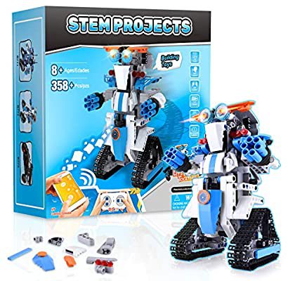 Amazon.com: Stem Projects for Kids Ages 8-12 Remote & APP Controlled Robots for Kids -358 Pieces Building Toys Science Experiment Kit for Kids: Toys & Games