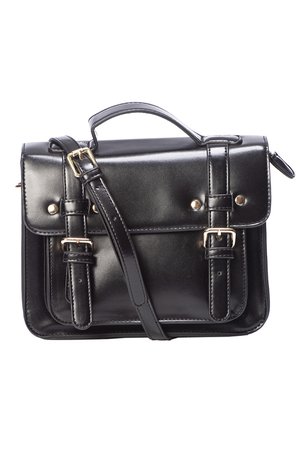 Galatee Messenger Style Small Black Gothic Handbag | Gothic